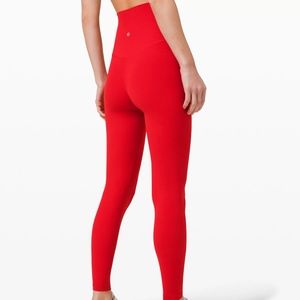 Lululemon Super High Waisted Red 28" Align Leggings in size 6